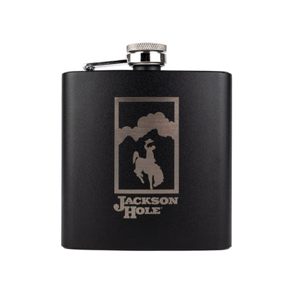 Jet Black Flask - 6 OZ - 5 Pcs per Order