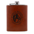 Aged Cognac Leather Flask - 8 OZ