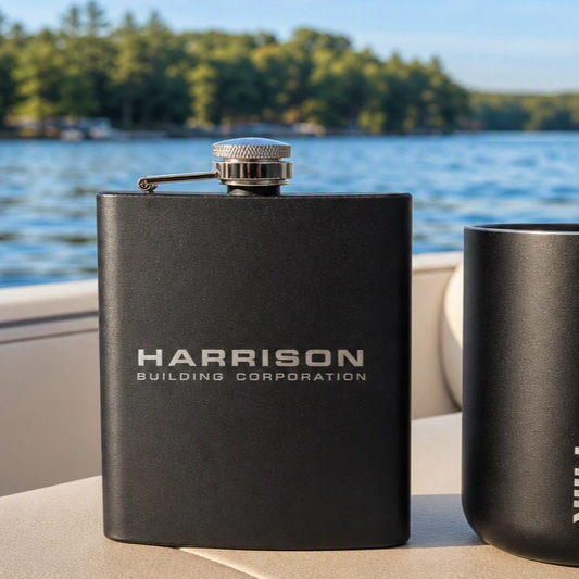 Jet Black Flask - 6 OZ - 5 Pcs per Order