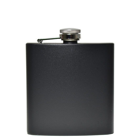 Jet Black Flask - 6 OZ - 5 Pcs per Order