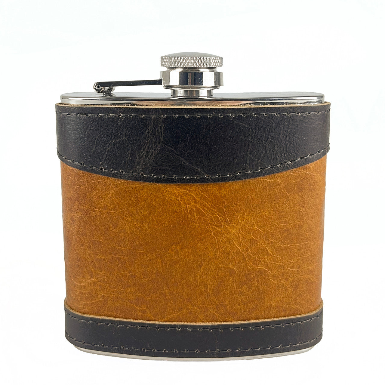 Double Aged Expresso Leather Flask - 6 OZ